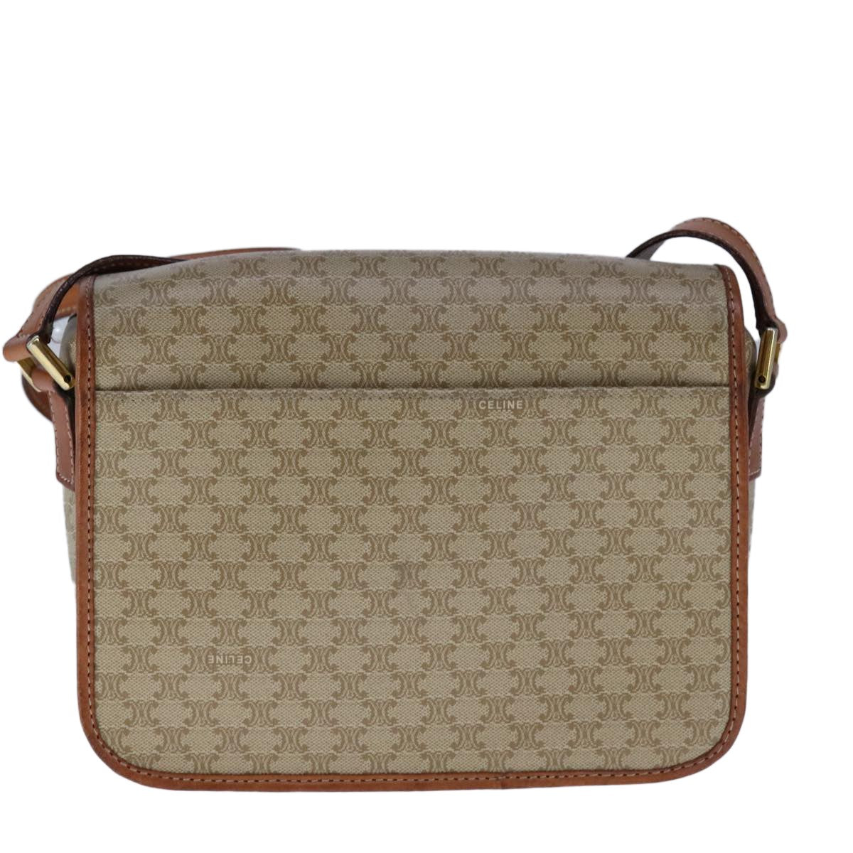 Celine Vintage Macadam Shoulder Bag Canvas, BEIGE, CANVAS, Shoulder bag