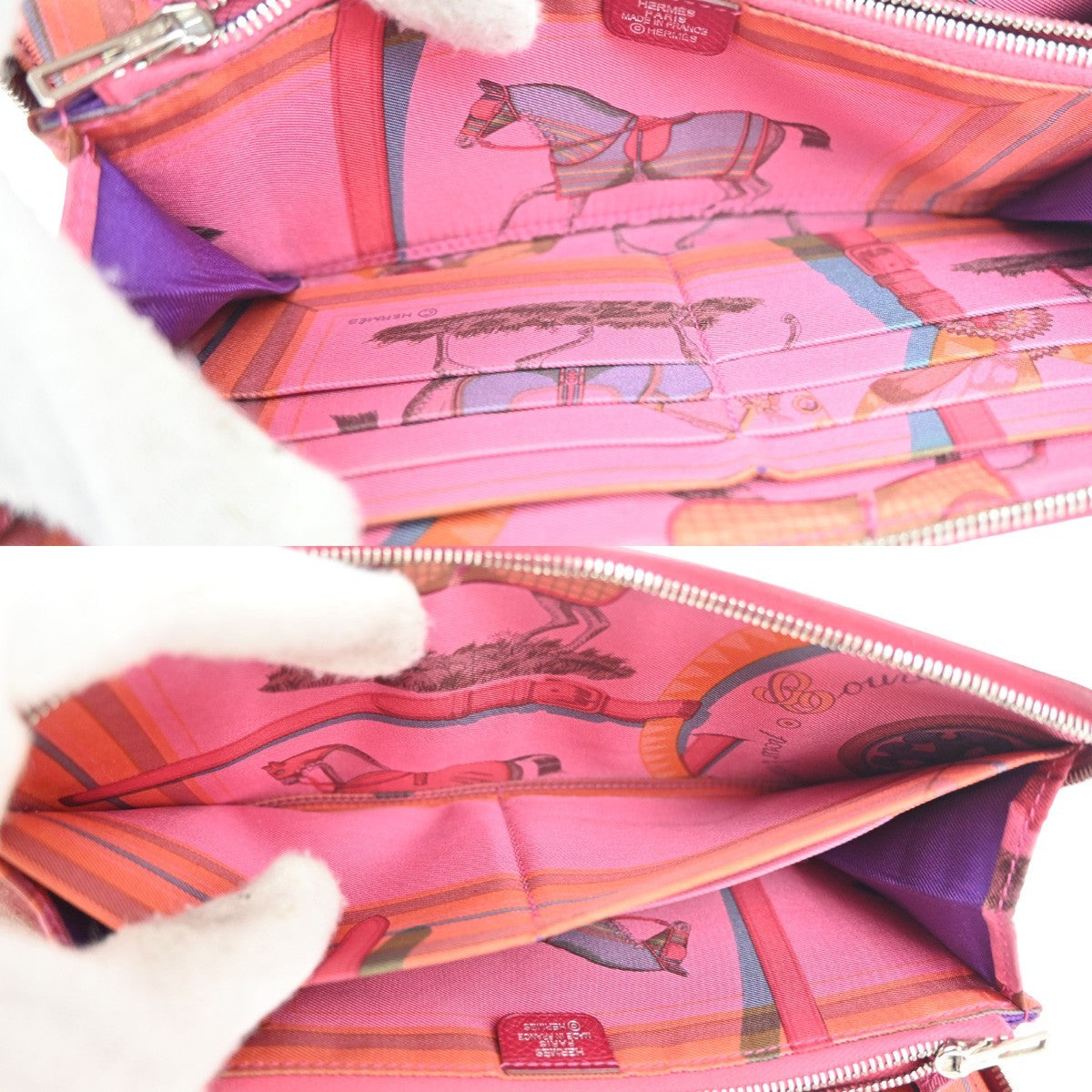 Hermes Azap Zip Around Wallet Epsom, RED, LEATHER, Wallets