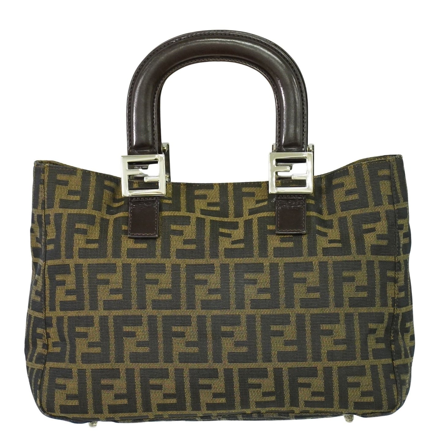 Fendi Zucca Tote bag FF motif, BROWN, CANVAS, Handbag