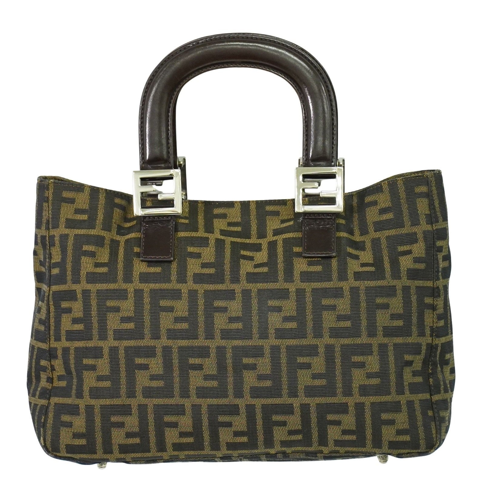 Fendi Zucca Tote bag FF motif, BROWN, CANVAS, Handbag