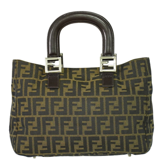 Fendi Zucca Tote bag FF motif, BROWN, CANVAS, Handbag