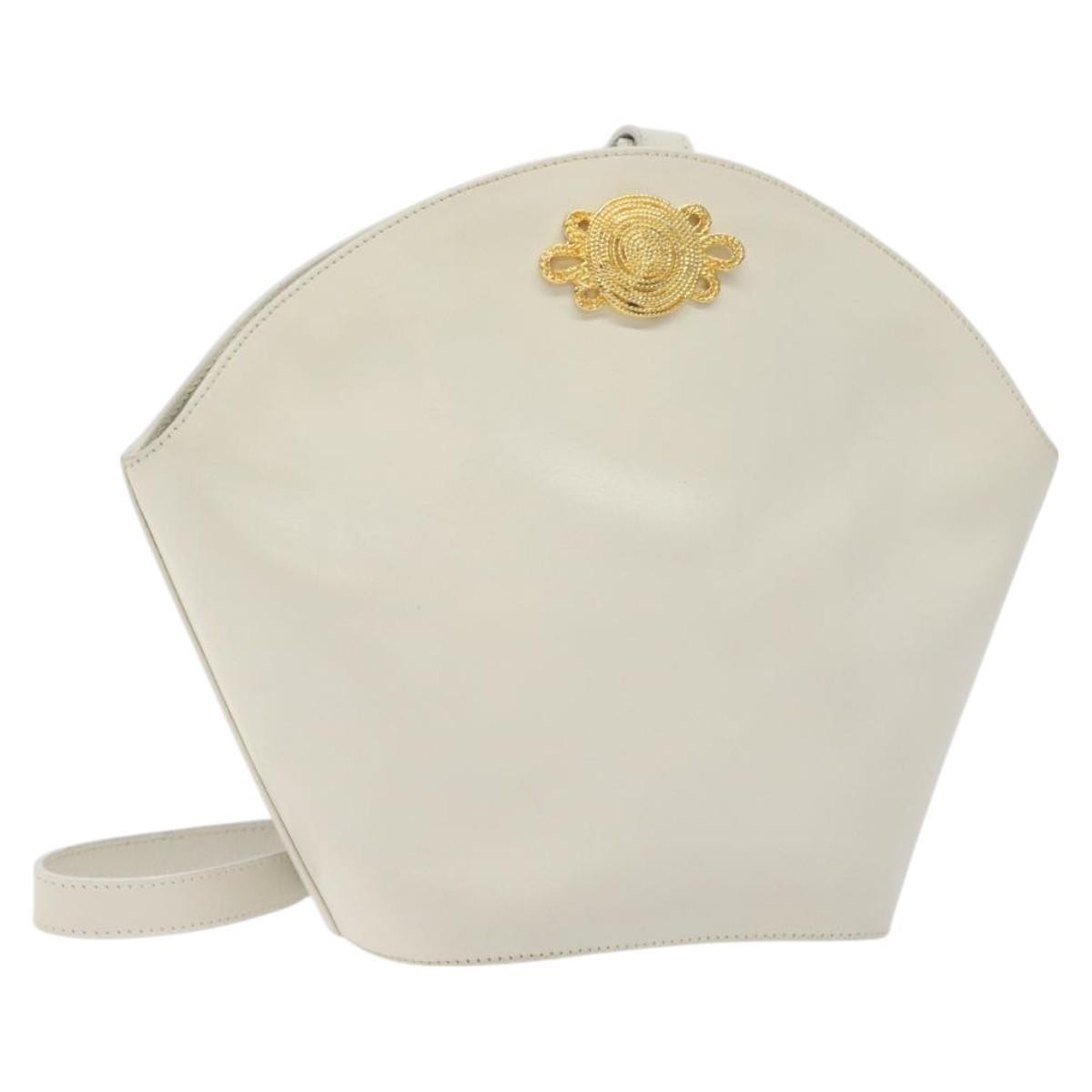 Salvatore Ferragamo Shoulder Bag Leather, WHITE, LEATHER, Shoulder bag