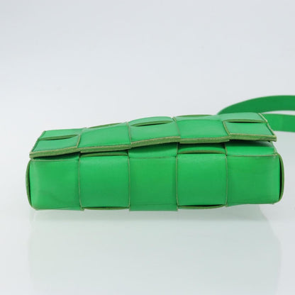 Bottega Veneta Cassette Crossbody Bag Maxi Intrecciato Leather, GREEN, LEATHER, Crossbody bag