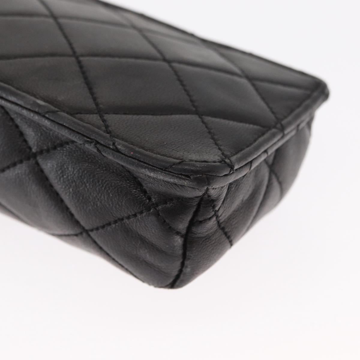 Chanel Chain Shoulder Bag Leather, BLACK, LEATHER, Shoulder bag