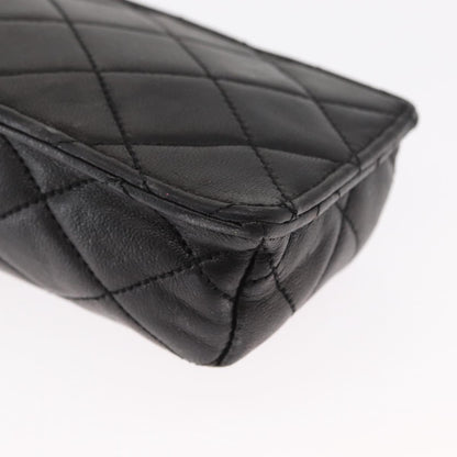 Chanel Chain Shoulder Bag Leather, BLACK, LEATHER, Shoulder bag