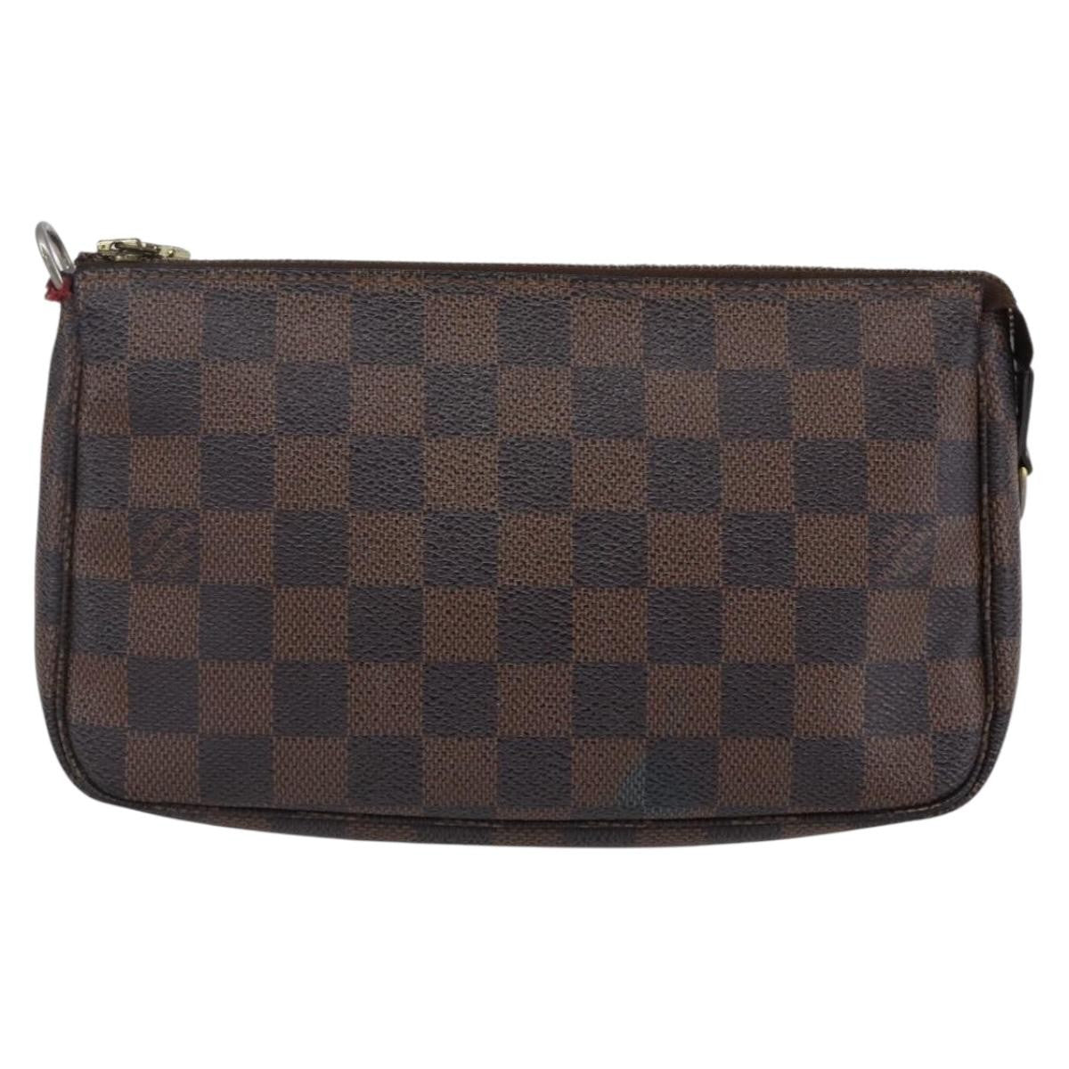 Louis Vuitton Pochette Accessoires Damier, BROWN, CANVAS, Clutche & pouche