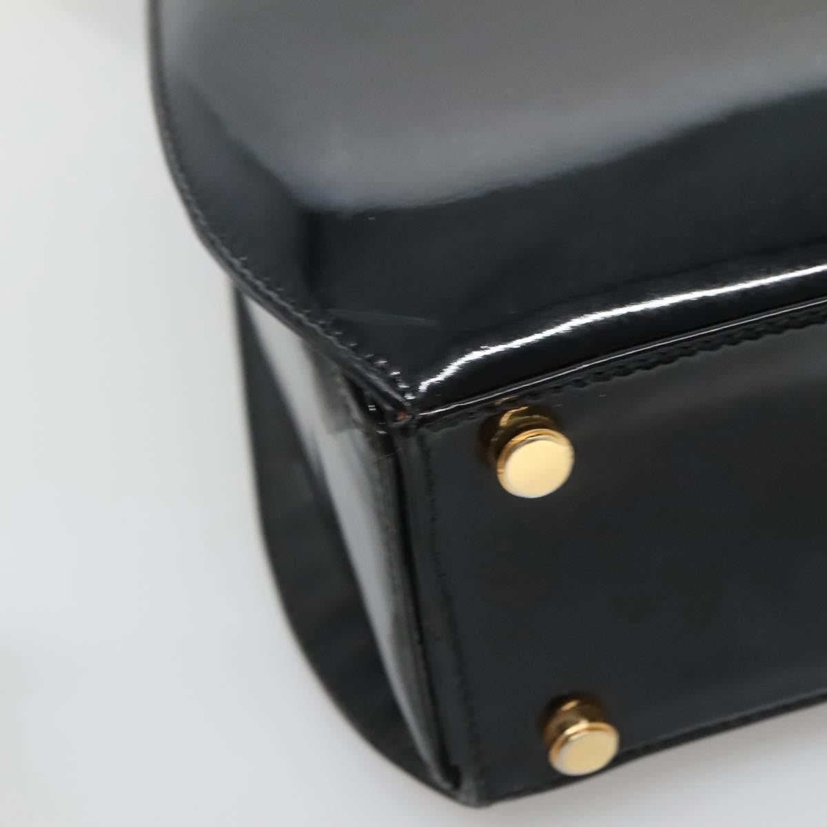 Salvatore Ferragamo Gancini handbag Patent leather, BLACK, PATENT_LEATHER, Handbag