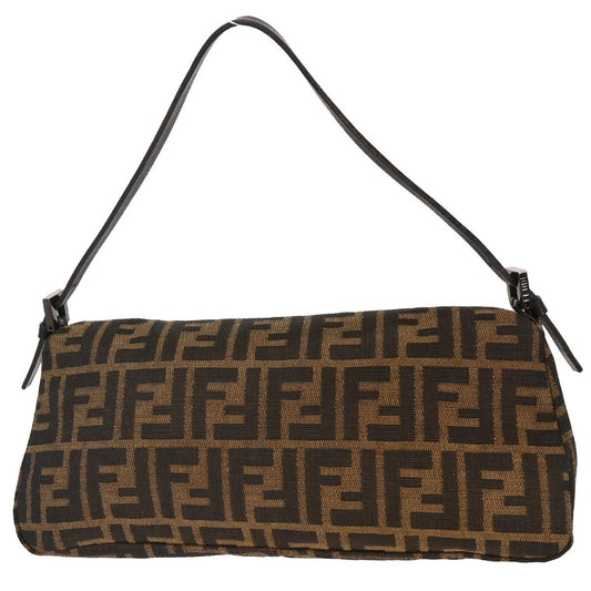 Fendi Baguette Bag Zucca Canvas, BROWN, CANVAS, Handbag