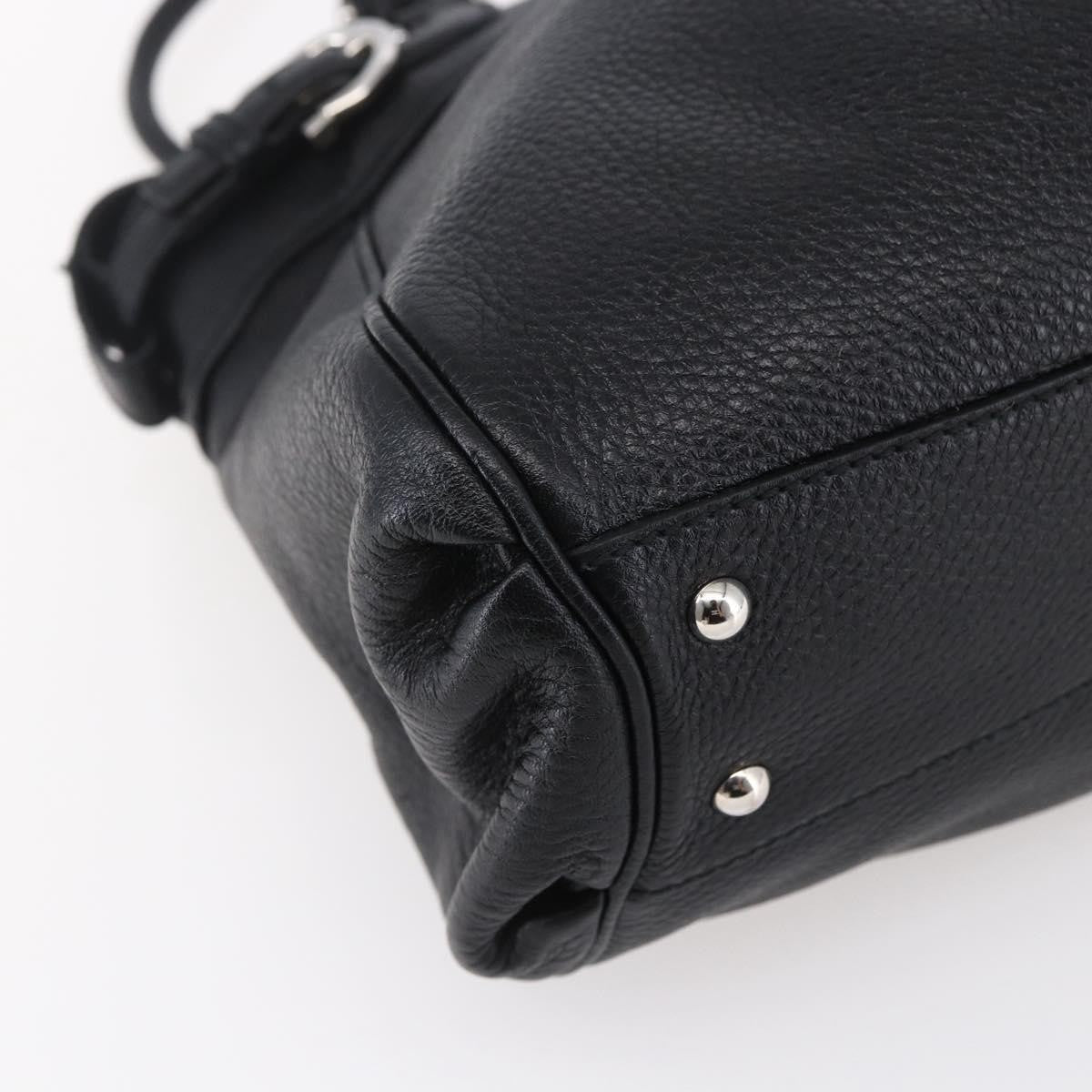 Salvatore Ferragamo Gancini Tote Leather, BLACK, LEATHER, Tote bag