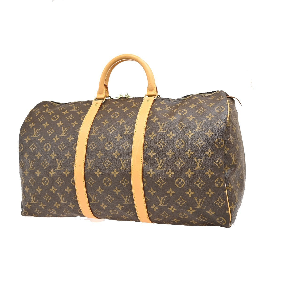 Louis Vuitton Keepall Bag Monogram Canvas, BROWN, CANVAS, Travel bag