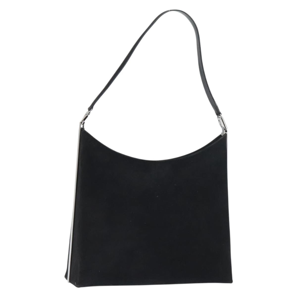 Salvatore Ferragamo Vintage Shoulder Bag Suede, BLACK, SUEDE, Shoulder bag