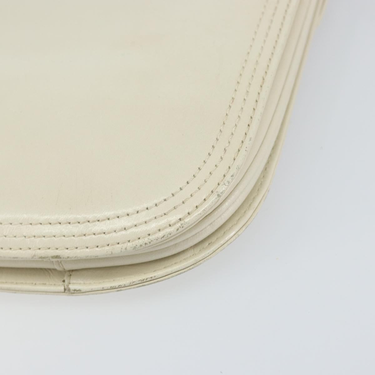 Saint Laurent Vintage Shoulder Bag Leather, WHITE, LEATHER, Shoulder bag