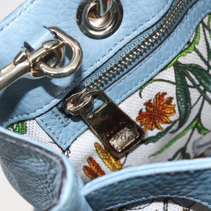 Gucci Bamboo Shopper Tote Leather, BLUE, LEATHER, Handbag