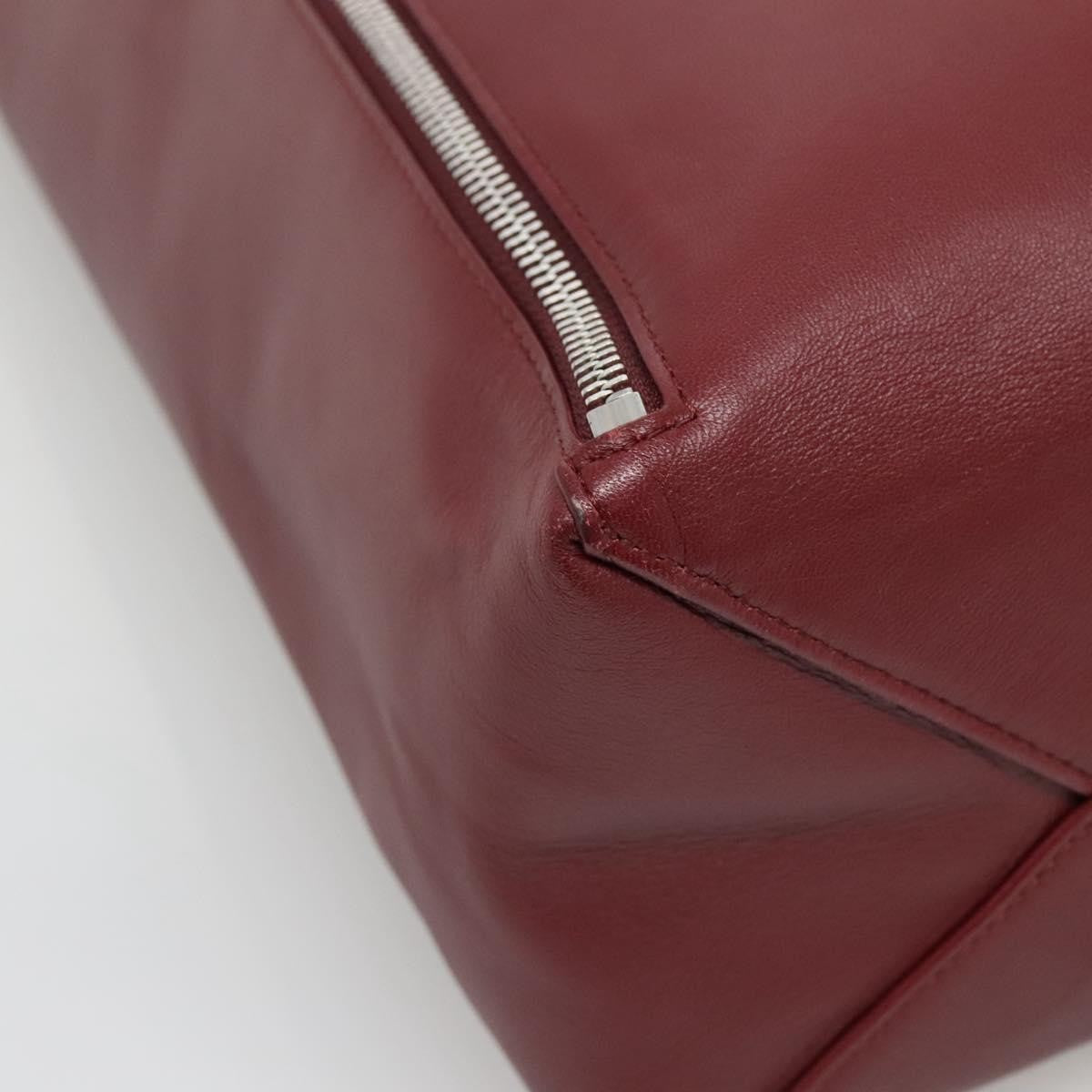 Celine Vertical Cabas Tote Leather, RED, LEATHER, Tote bag