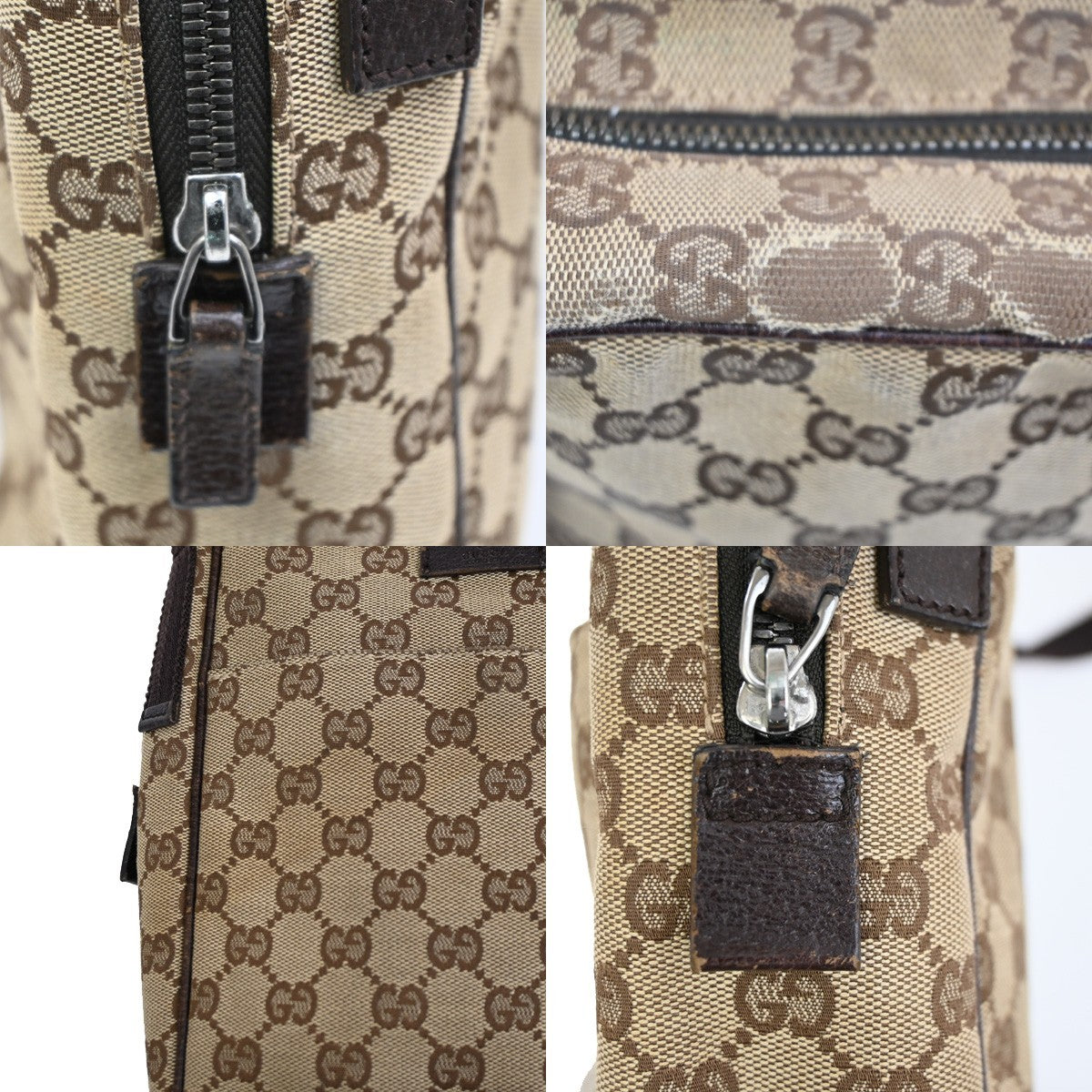 Gucci Vintage Front Pocket Flat Messenger GG Canvas, BEIGE, CANVAS, Shoulder bag