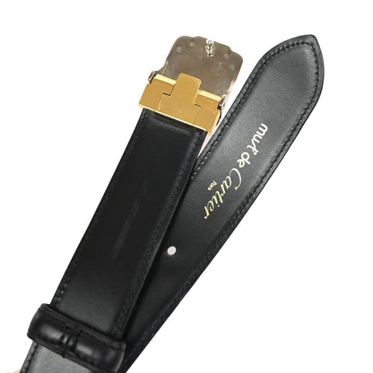 Cartier Santos Plaque Reversible Belt Leather, Black, Leather, Belt