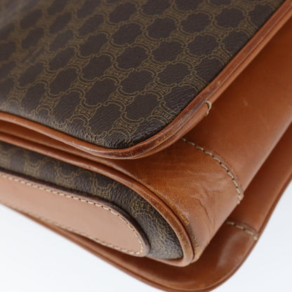 Celine Macadam Shoulder Bag PVC Leather, BROWN, CANVAS, Shoulder bag