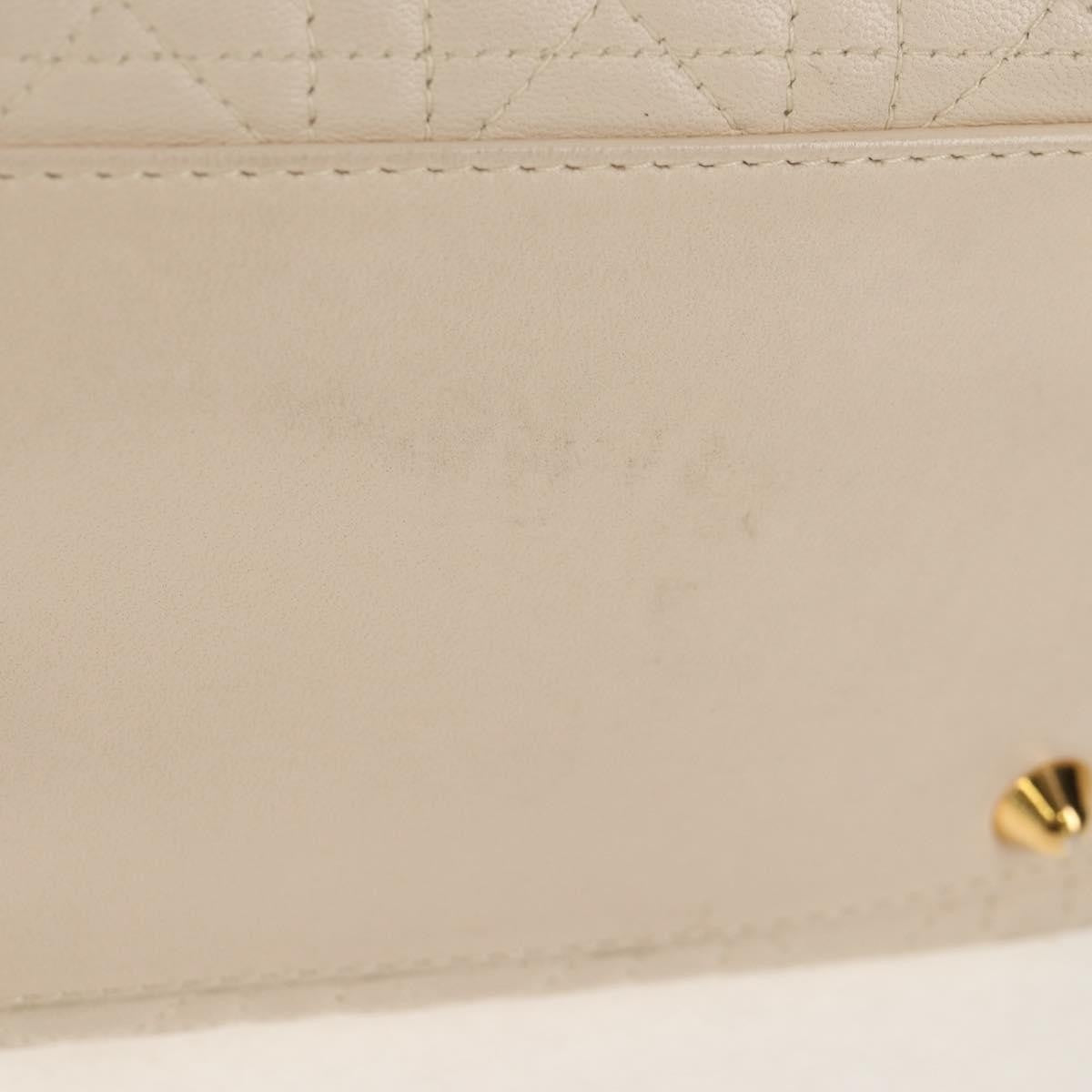 Christian Dior Vintage Lady Dior Bag Cannage, WHITE, LEATHER, Handbag