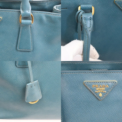 Prada Double Zip Lux Tote Saffiano Leather, GREEN, LEATHER, Tote bag