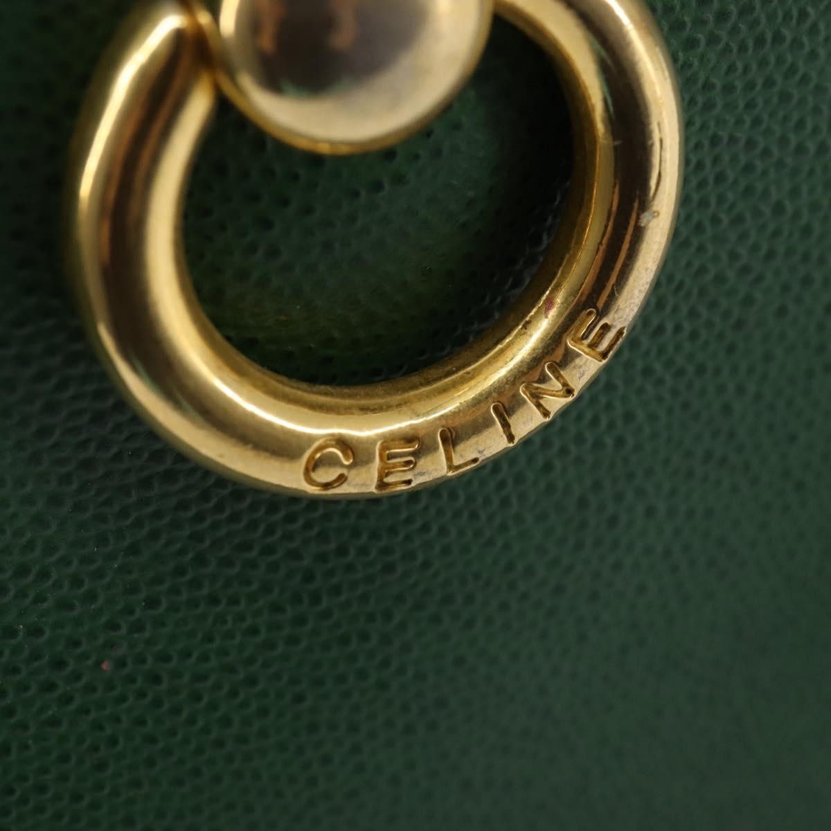 Celine Shoulder Bag Leather, GREEN, LEATHER, Shoulder bag