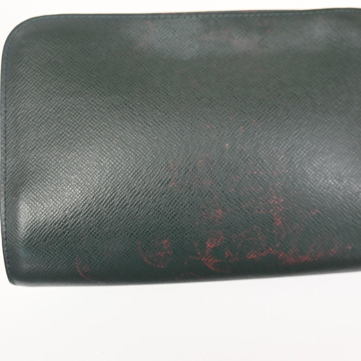 Louis Vuitton Pochette Baikal Clutch Taiga Leather, GREEN, LEATHER, Clutche & pouche