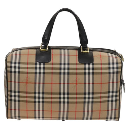 Burberry Vintage Duffle Bag Haymarket Coated Canvas, BEIGE, CANVAS, Travel bag
