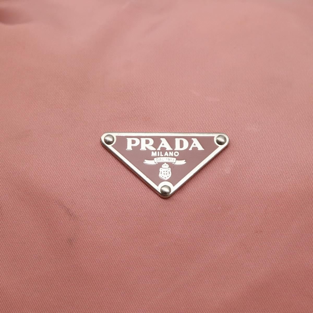 Prada Side Pocket Bauletto Bag Nylon with Leather, PINK, NYLON, Handbag