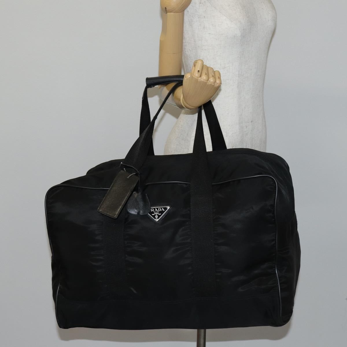 Prada Boston Bag Tessuto, BLACK, NYLON, Handbag