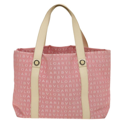 Bvlgari B.Zero1 Logomania Bag Canvas with Leather, PINK, CANVAS, Tote bag