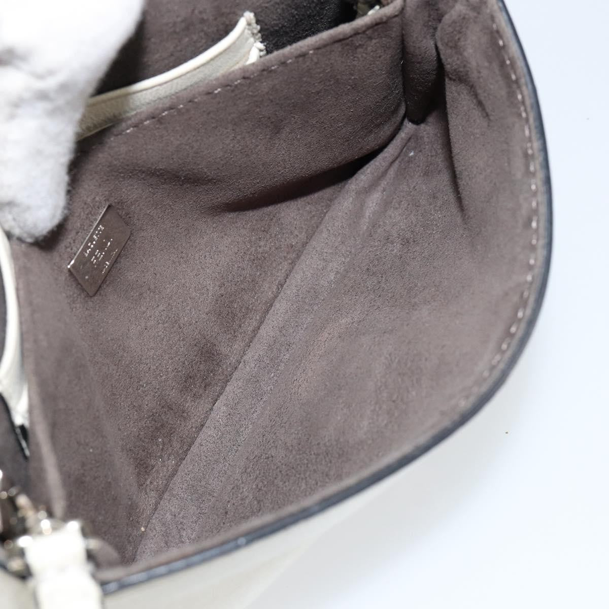 Fendi Monster Baguette Leather, WHITE, LEATHER, Shoulder bag