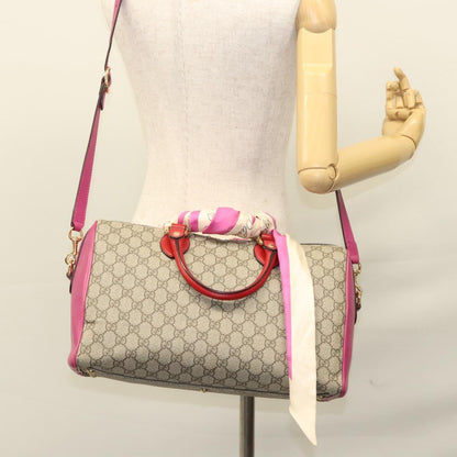 Gucci Convertible Boston Bag Embroidered GG Coated Canvas, BEIGE, CANVAS, Travel bag