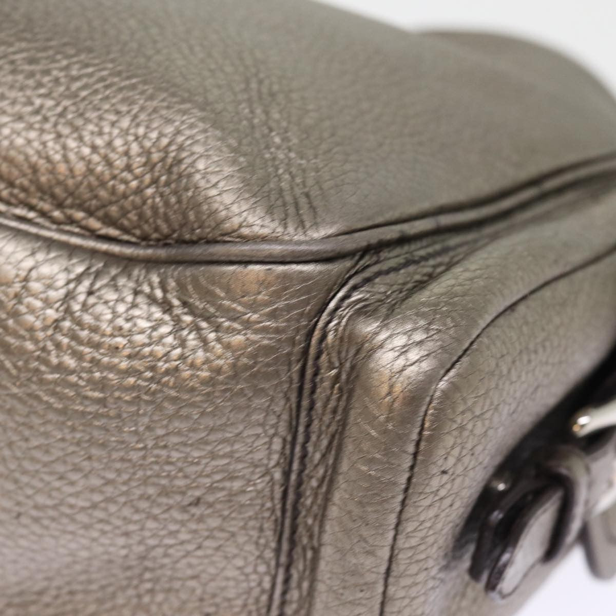 Prada Belted Hobo Vitello Daino, SILVER, LEATHER, Shoulder bag