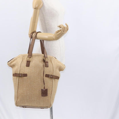 Saint Laurent Downtown Tote Raffia, BEIGE, WICKER, Tote bag