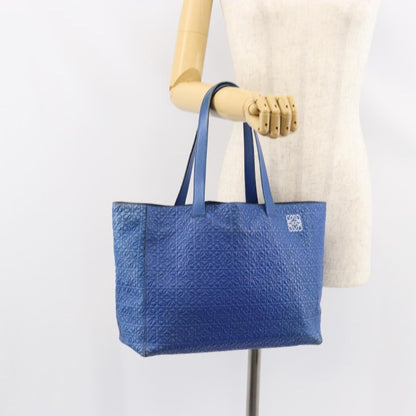 Loewe Vintage Anagram Tote Leather, BLUE, LEATHER, Tote bag