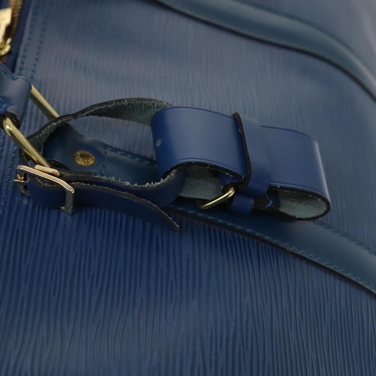 Louis Vuitton Keepall Bag Epi Leather, BLUE, LEATHER, Travel bag