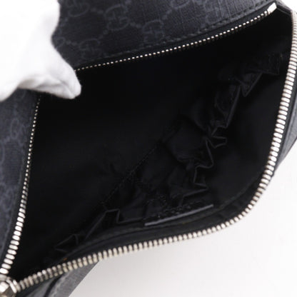 Gucci Interlocking G Patch Zip Around Crossbody Bag GG Supreme Canvas, BLACK, CANVAS, Crossbody bag