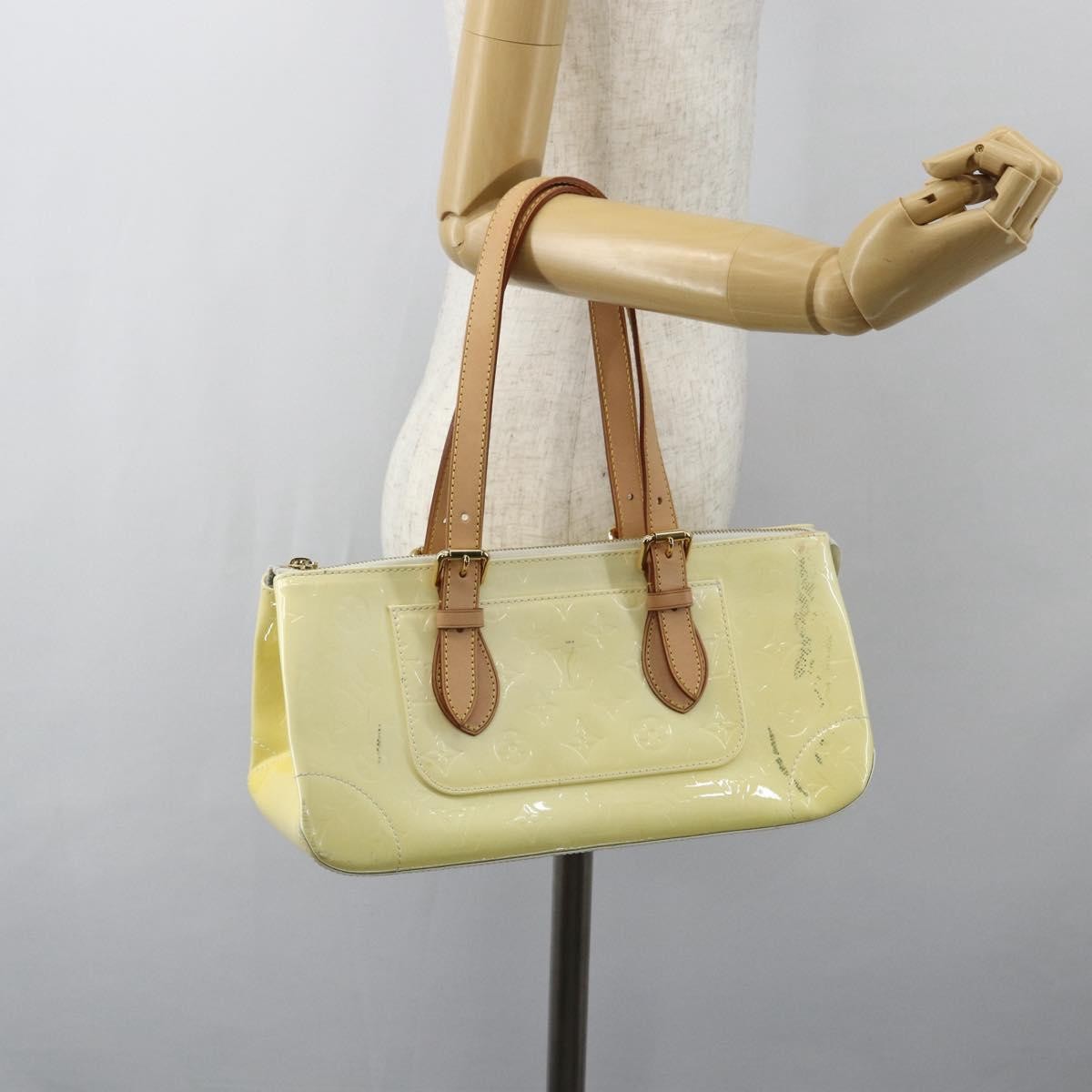 Louis Vuitton Rosewood Avenue Handbag Monogram Vernis, YELLOW, PATENT_LEATHER, Handbag