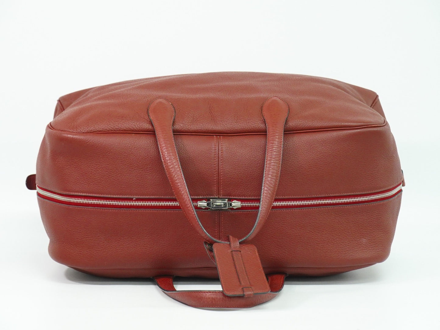 Hermes Victoria Travel Bag Leather, RED, LEATHER, Travel bag
