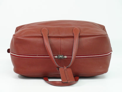 Hermes Victoria Travel Bag Leather, RED, LEATHER, Travel bag