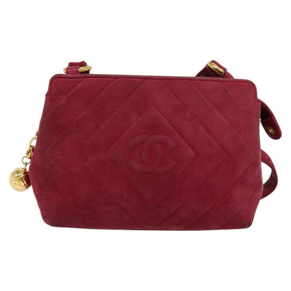 Chanel Vintage Diamond CC Camera Bag Quilted Suede, PINK, SUEDE, Shoulder bag
