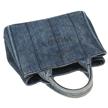 Prada Canapa Open Tote Denim, BLUE, DENIM_JEANS, Tote bag