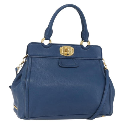 Miu Miu Vintage Tote bag Leather, BLUE, LEATHER, Tote bag