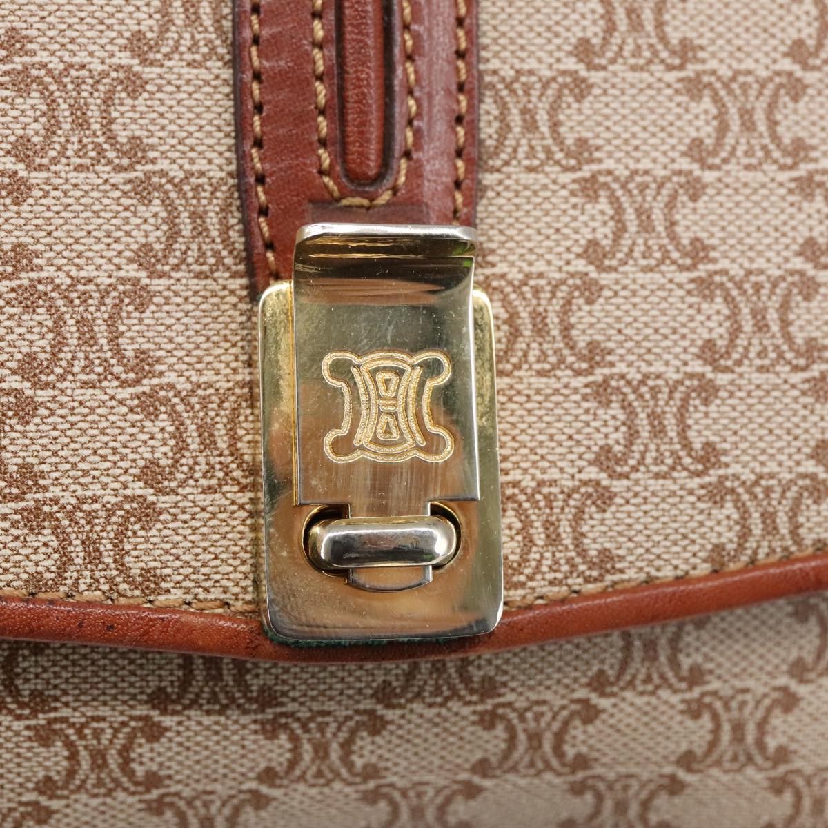 Celine Macadam Shoulder Bag Canvas, BEIGE, CANVAS, Shoulder bag