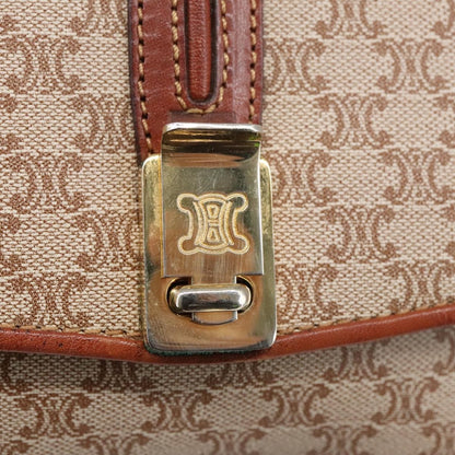 Celine Macadam Shoulder Bag Canvas, BEIGE, CANVAS, Shoulder bag