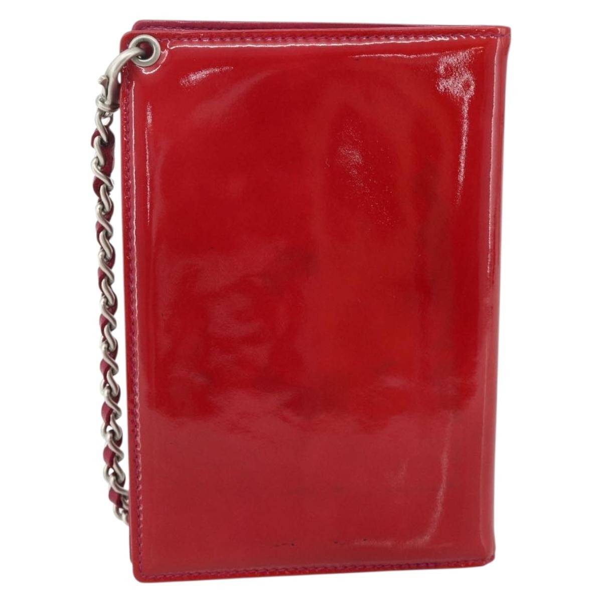 Chanel Vintage CC Bifold Card Holder Patent leather, Red, Patent Leather, Card Holder