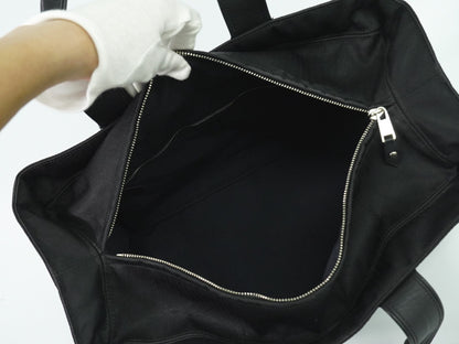 Hermes Acapulco Tote Toile and Leather, BLACK, CANVAS, Tote bag