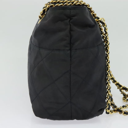 Prada Chain Shoulder Bag Quilted Tessuto, NAVY, NYLON, Shoulder bag