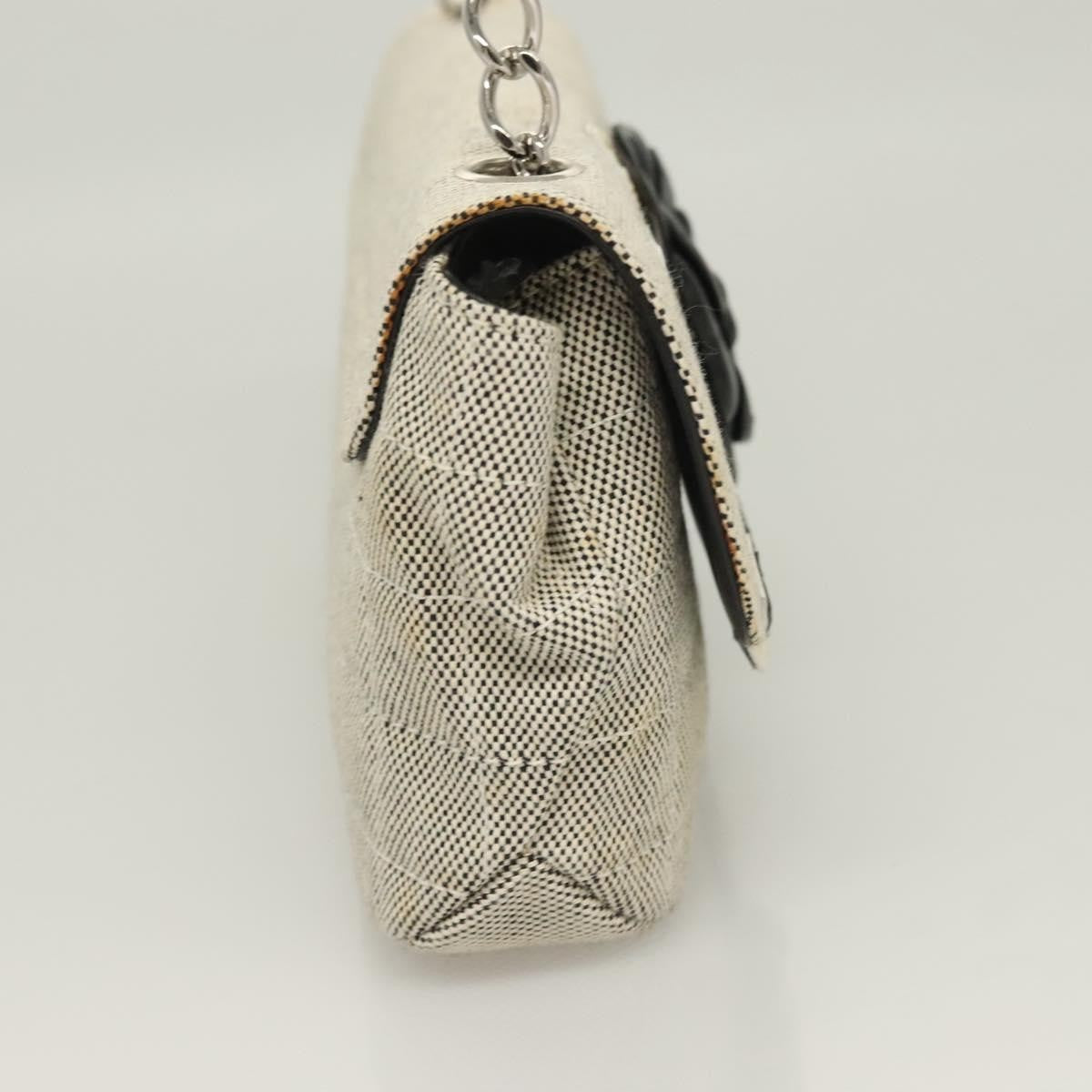 Chanel Camellia No.5 Flap Bag Canvas, GRAY, CANVAS, Handbag