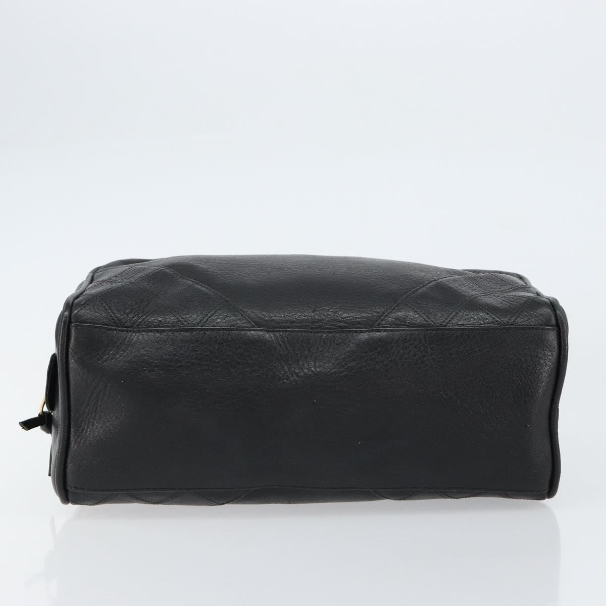 Chanel Vintage Toiletry Pouch Lambskin, BLACK, LEATHER, Clutche & pouche
