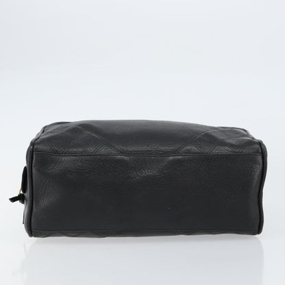 Chanel Vintage Toiletry Pouch Lambskin, BLACK, LEATHER, Clutche & pouche